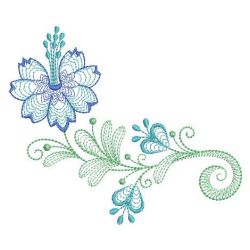Rippled Jacobean Flowers 08(Lg) machine embroidery designs