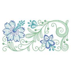 Rippled Jacobean Flowers 10(Sm) machine embroidery designs