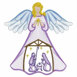 Rippled Nativity Angel(Sm) machine embroidery designs