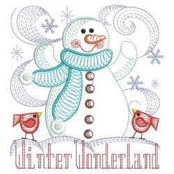 Rippled Winter Snowman 03(Md) machine embroidery designs