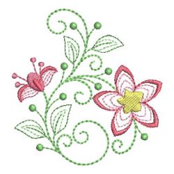 Rippled Colorful Flowers 04 machine embroidery designs