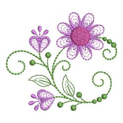 Rippled Colorful Flowers 07 machine embroidery designs