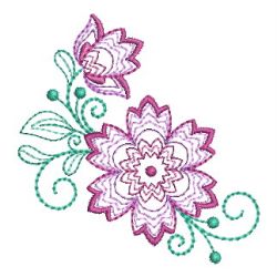 Rippled Colorful Flowers 08 machine embroidery designs