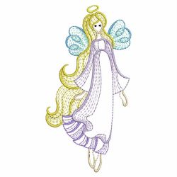 Rippled Long Hair Angel 02(Md) machine embroidery designs