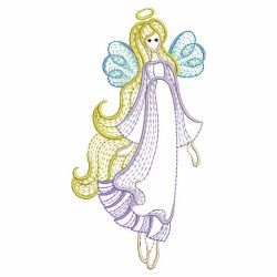 Rippled Long Hair Angel 02(Lg) machine embroidery designs