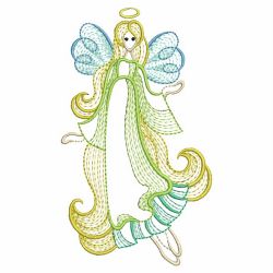 Rippled Long Hair Angel 04(Md) machine embroidery designs