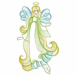 Rippled Long Hair Angel 04(Lg) machine embroidery designs