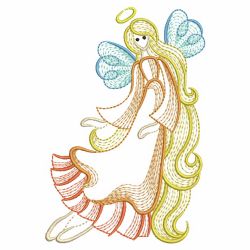 Rippled Long Hair Angel 06(Lg) machine embroidery designs