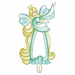 Rippled Long Hair Angel 07(Lg) machine embroidery designs