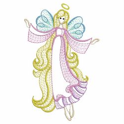 Rippled Long Hair Angel 08(Lg) machine embroidery designs