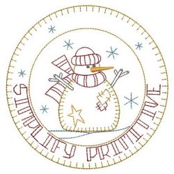 Vintage Folk Art Snowman 07(Sm) machine embroidery designs