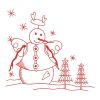 Redwork Country Snowman(Lg)