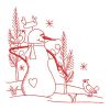 Redwork Country Snowman 06(Lg)