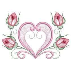 Rippled Heirloom Roses 02(Sm) machine embroidery designs