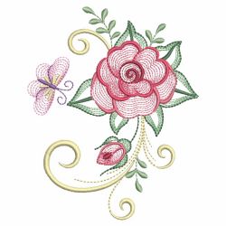 Rippled Heirloom Roses 07(Sm) machine embroidery designs