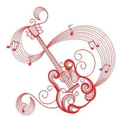 Redwork Musical Instruments 01(Md) machine embroidery designs