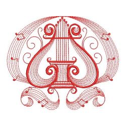 Redwork Musical Instruments 02(Lg) machine embroidery designs