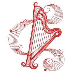 Redwork Musical Instruments 03(Lg) machine embroidery designs