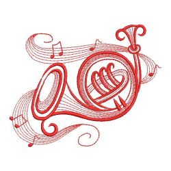 Redwork Musical Instruments 05(Sm) machine embroidery designs