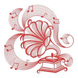 Redwork Musical Instruments 07(Sm) machine embroidery designs