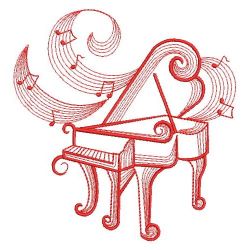 Redwork Musical Instruments 10(Md) machine embroidery designs