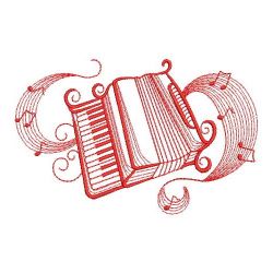 Redwork Musical Instruments 11(Md) machine embroidery designs