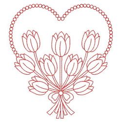 Redwork Tulips 04(Lg) machine embroidery designs