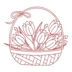 Redwork Tulips 09(Sm) machine embroidery designs