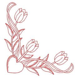Redwork Tulips 10(Md) machine embroidery designs