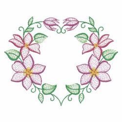 Rippled Clematis 07(Lg) machine embroidery designs