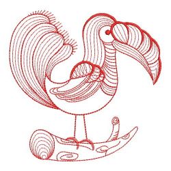 Redwork Fancy Bird(Md) machine embroidery designs