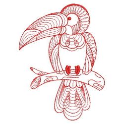 Redwork Fancy Bird 02(Lg) machine embroidery designs