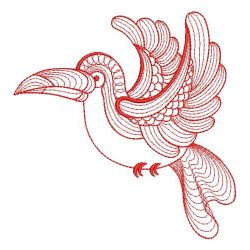 Redwork Fancy Bird 09(Lg) machine embroidery designs