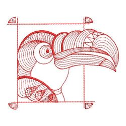 Redwork Fancy Bird 10(Md) machine embroidery designs