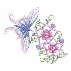Butterfly With Flowers 03(Md) machine embroidery designs