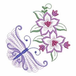 Butterfly With Flowers 05(Md) machine embroidery designs
