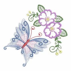 Butterfly With Flowers 06(Sm) machine embroidery designs