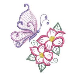 Butterfly With Flowers 07(Md) machine embroidery designs