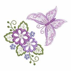 Butterfly With Flowers 09(Lg) machine embroidery designs