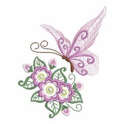 Butterfly With Flowers 12(Md) machine embroidery designs
