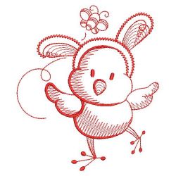 Redwork Cute Chick 03(Md) machine embroidery designs