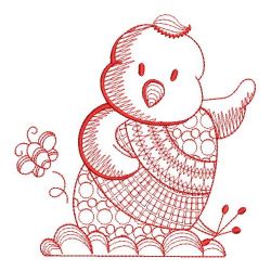 Redwork Cute Chick 04(Lg) machine embroidery designs