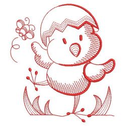 Redwork Cute Chick 06(Md) machine embroidery designs