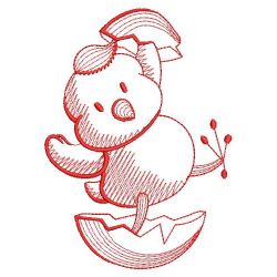 Redwork Cute Chick 07(Lg) machine embroidery designs