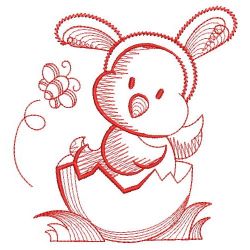 Redwork Cute Chick 08(Lg) machine embroidery designs