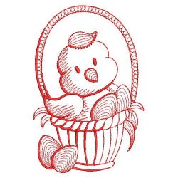 Redwork Cute Chick 09(Lg) machine embroidery designs