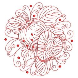 Redwork Fruits 08(Md) machine embroidery designs