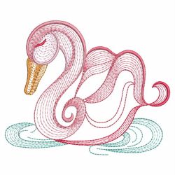 Rippled Colorful Swan 01(Lg) machine embroidery designs