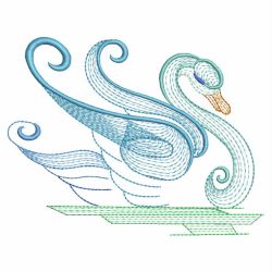 Rippled Colorful Swan 02(Lg) machine embroidery designs