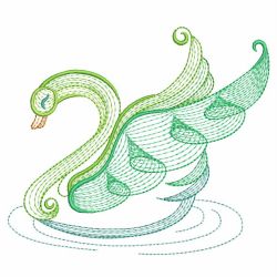 Rippled Colorful Swan 09(Md) machine embroidery designs